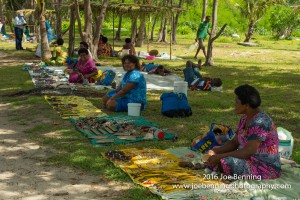 Local traders offering their goods to tourists on Yasawa-i-Rara, Fiji