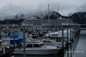 Seward Fishing Boats with Cruise Ship in the Background
