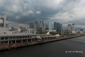 Tokyo as seen from the pier on a cloudy day