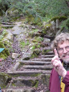 Our tour guide shows us the start of the Chilkoot Trail to the Yukon - pretty steep, narrow and slippery looking