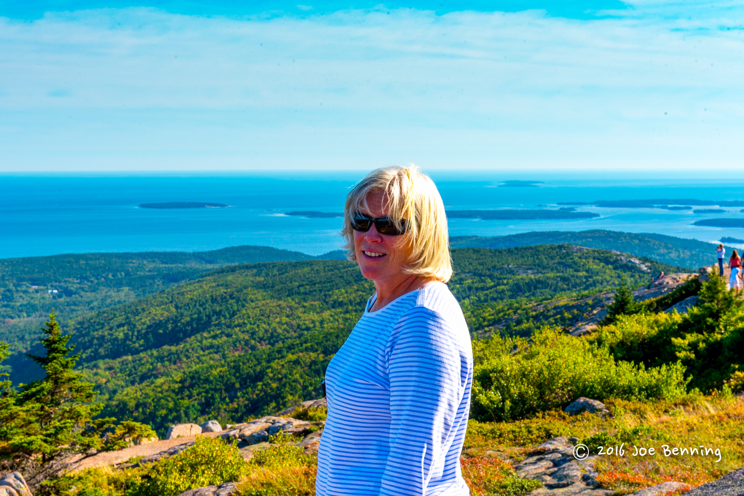 Mary Anne standing on Mt Cadillac