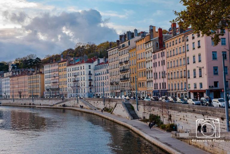 Building on the bank of the Stone River in Lyon