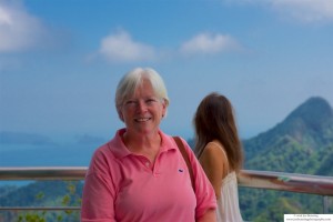 Mary Anne at the Top of Gunung Mat Chinchang after trip on the Langkawi Cable Car