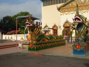 front of the Thai Buddhist temple in Penang