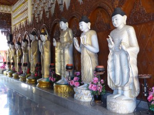 a few of the Buddhas from the Burmese Buddhist temple