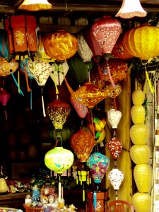 One of the many, many lantern shops in Hoi An, selling beautiful silk covered lanterns 