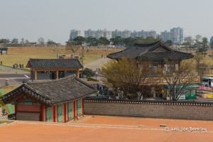 Hwaseong Fortress overlooking the city