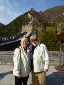we are the Great Wall, trying to look inscrutable.  Notice the blue sky at 11 am