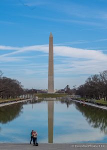 Tourists Take Selfie at Washington Memorial